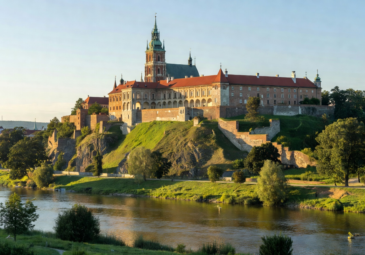 Kraków Wawel Castle on the hill above the Vistula River